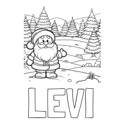 Online Created Coloring Page - LEVI Coloring Page and Coloring Page of a Cheerful Santa Claus