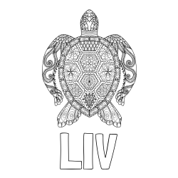 Online Created Coloring Page - LIV Coloring Page and Sea Turtle Mandala Coloring Page