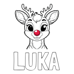 Online Created Coloring Page - LUKA Coloring Page and Coloring Page of Rudolph the Red-Nosed Reindeer