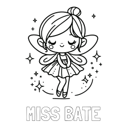 Online Created Coloring Page - MISS BATE Coloring Page and Children's Coloring Page of a Magical Fairy