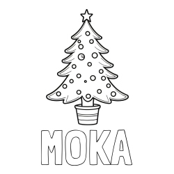 Online Created Coloring Page - MOKA Coloring Page and Beautiful Christmas Tree Coloring Page
