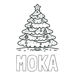 Online Created Coloring Page - MOKA Coloring Page and Coloring Page of a Simple Christmas Tree