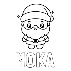 Online Created Coloring Page - MOKA Coloring Page and Simple Coloring Page of Santa Claus for Kids