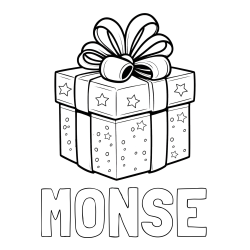 Online Created Coloring Page - MONSE Coloring Page and Christmas Gift Coloring Page