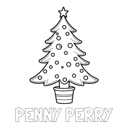 PENNY PERRY Coloring Page and Beautiful Christmas Tree Coloring Page