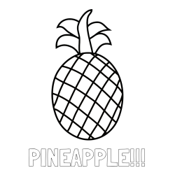 Online Created Coloring Page - PINEAPPLE!!! Coloring Page and Simple Pineapple Coloring Page
