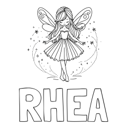 Online Created Coloring Page - RHEA Coloring Page and Coloring Page of a Cute Magical Fairy