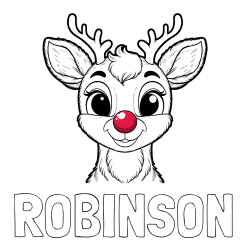 ROBINSON Coloring Page and Coloring Page of Rudolph the Red-Nosed Reindeer