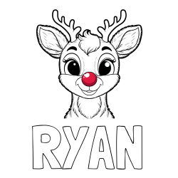 Online Created Coloring Page - RYAN Coloring Page and Coloring Page of Rudolph the Red-Nosed Reindeer