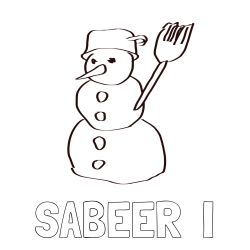 Online Created Coloring Page - SABEER  I Coloring Page and Coloring Page of a Simple Snowman
