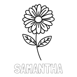 Online Created Coloring Page - SAMANTHA Coloring Page and Flower Coloring Page