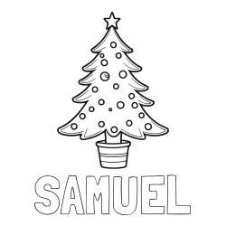 Online Created Coloring Page - SAMUEL Coloring Page and Beautiful Christmas Tree Coloring Page