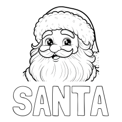 Online Created Coloring Page - SANTA Coloring Page and Coloring Page of a Adorable Santa Claus