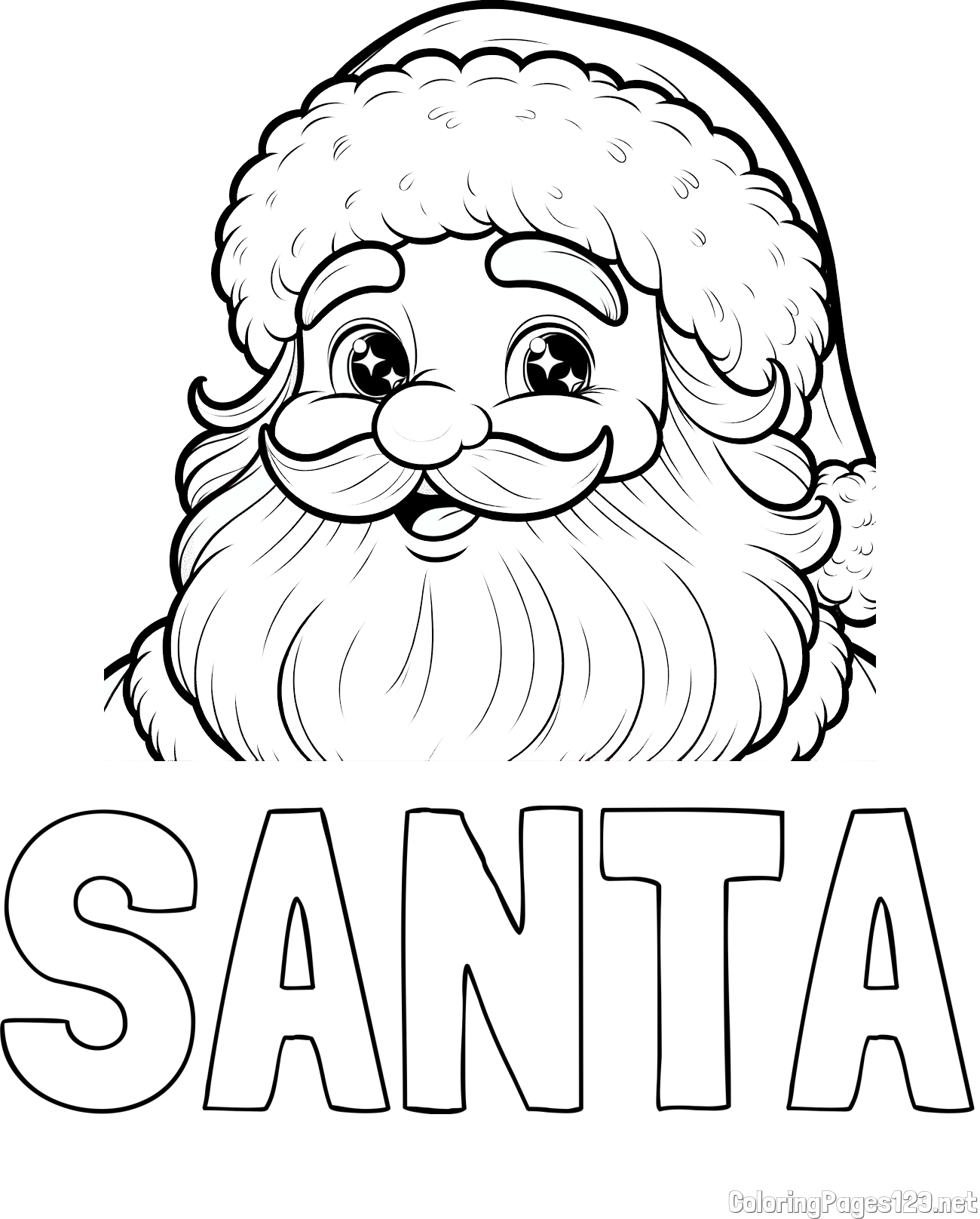 SANTA Coloring Page and Coloring Page of a Adorable Santa Claus