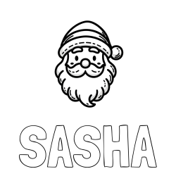 SASHA Coloring Page and Simple Coloring Page of Santa Claus Head