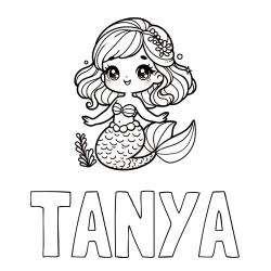 Online Created Coloring Page - TANYA Coloring Page and Coloring Page of a Charming Mermaid