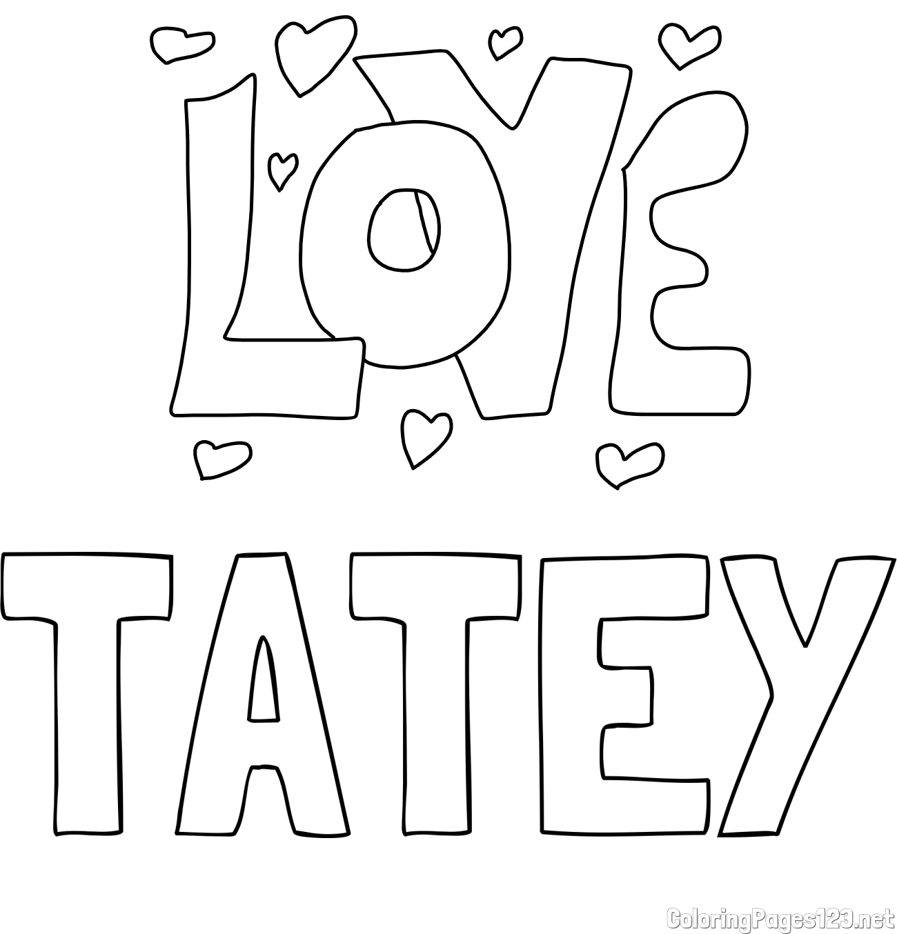 TATEY Coloring Page and Coloring Page of LOVE ❤❤😍