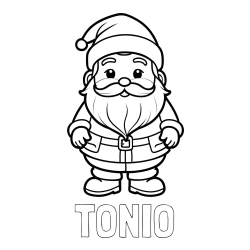 Online Created Coloring Page - TONIO Coloring Page and Adorable Santa Claus Coloring Page