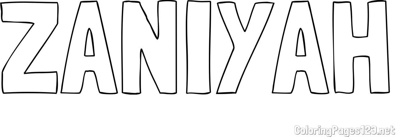 ZANIYAH Coloring Page