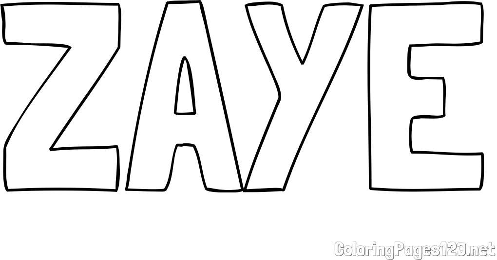 ZAYE Coloring Page