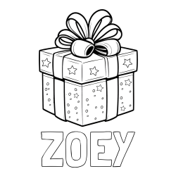 Online Created Coloring Page - ZOEY Coloring Page and Christmas Gift Coloring Page