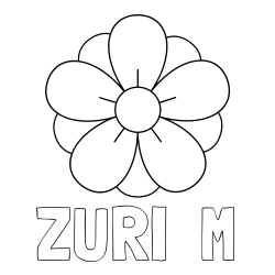 Online Created Coloring Page - ZURI  M Coloring Page and Flower Without Stem Coloring Page