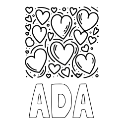 Online Created Coloring Page - ADA Coloring Page and Free Printable Coloring Page of Hearts