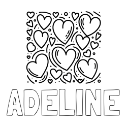 ADELINE Coloring Page and Free Printable Coloring Page of Hearts