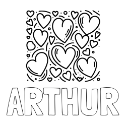 ARTHUR Coloring Page and Free Printable Coloring Page of Hearts