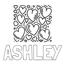 Online Created Coloring Page - ASHLEY Coloring Page and Free Printable Coloring Page of Hearts