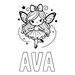 Online Created Coloring Page - AVA Coloring Page and Cute Magical Fairy