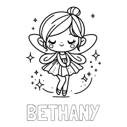 Online Created Coloring Page - BETHANY Coloring Page and Children's Coloring Page of a Magical Fairy