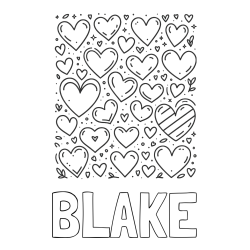 Online Created Coloring Page - BLAKE Coloring Page and Children's Coloring Page of Many Hearts