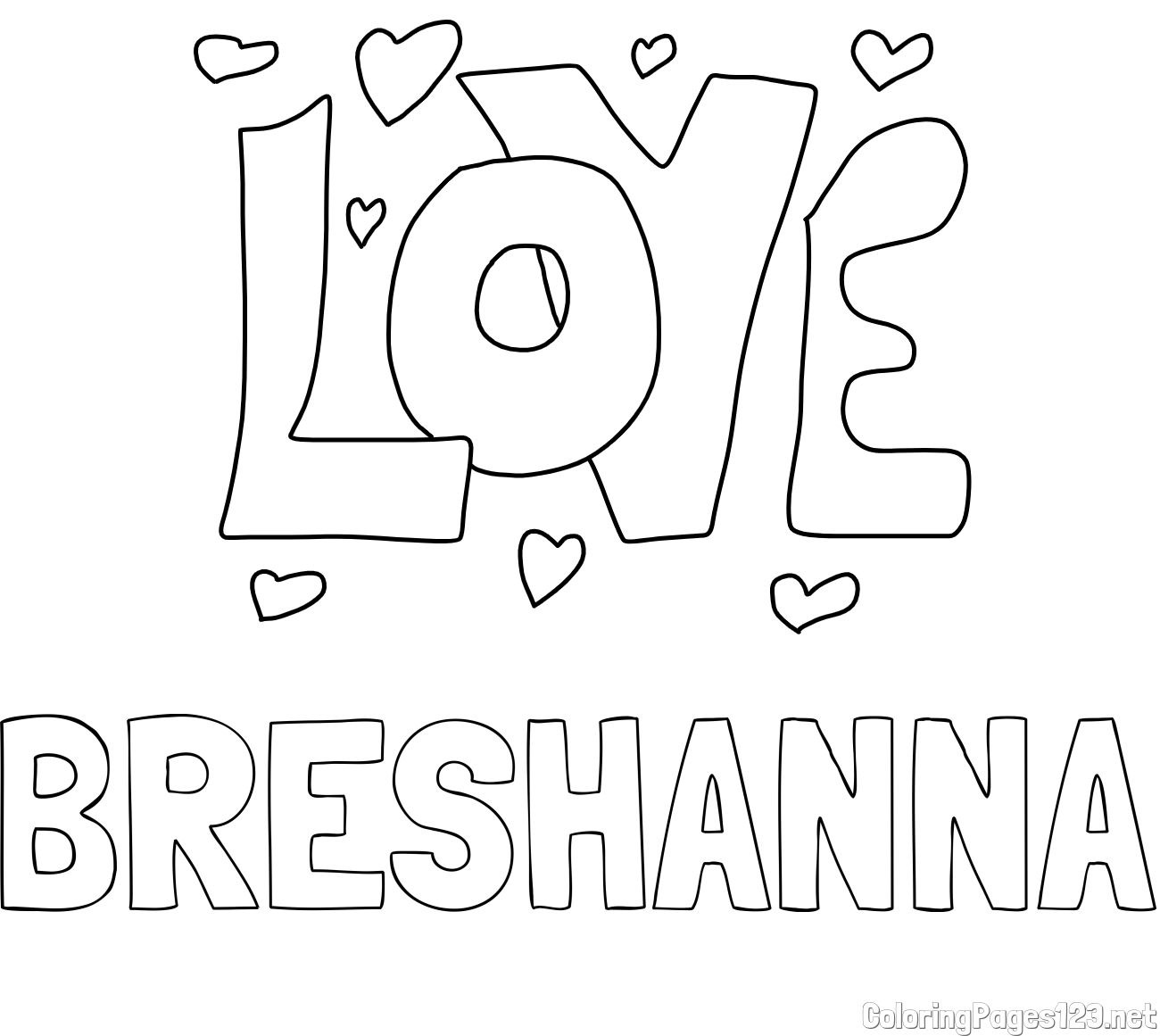 BRESHANNA Coloring Page and Coloring Page of LOVE ❤❤😍
