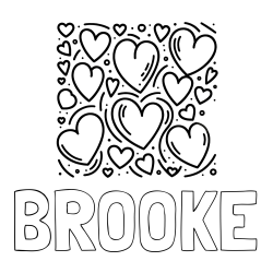 BROOKE Coloring Page and Free Printable Coloring Page of Hearts