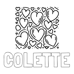 COLETTE Coloring Page and Free Printable Coloring Page of Hearts