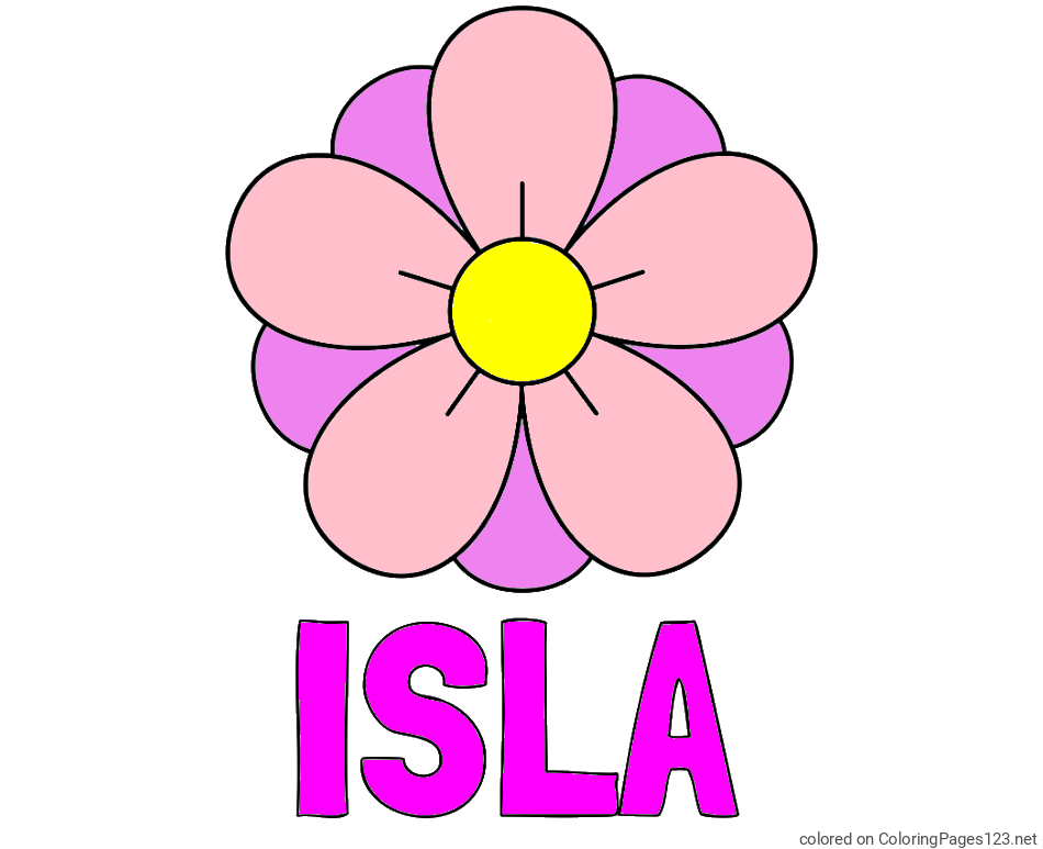 Colored coloring page - ISLA Coloring Page and Flower Without Stem Coloring Page