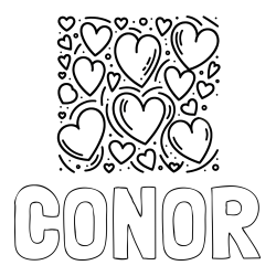Online Created Coloring Page - CONOR Coloring Page and Free Printable Coloring Page of Hearts