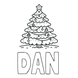 Online Created Coloring Page - DAN Coloring Page and Coloring Page of a Simple Christmas Tree