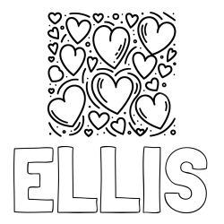 Online Created Coloring Page - ELLIS Coloring Page and Free Printable Coloring Page of Hearts