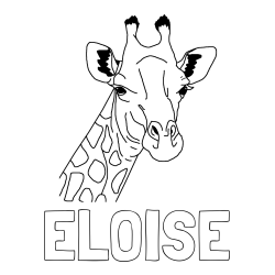 Online Created Coloring Page - ELOISE Coloring Page and Beautiful Coloring Page of a Giraffe's Head