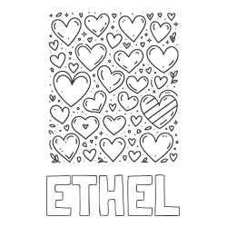 Online Created Coloring Page - ETHEL Coloring Page and Children's Coloring Page of Many Hearts