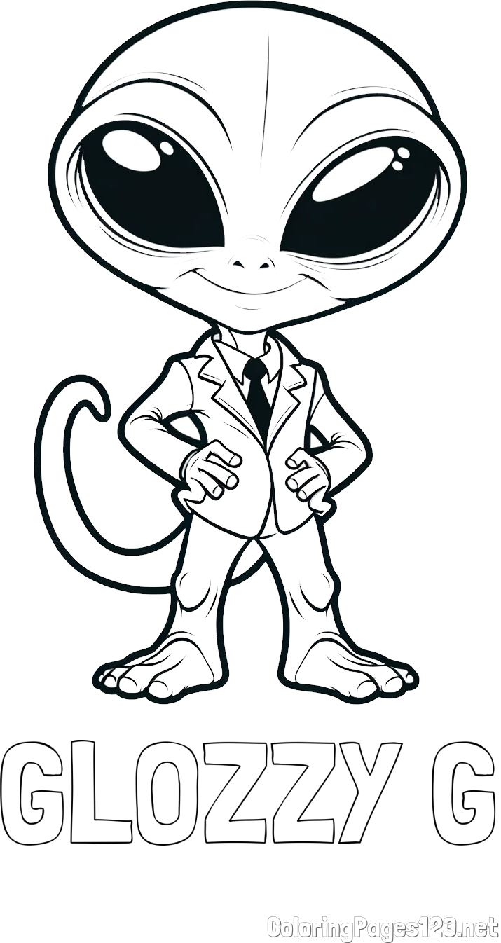 GLOZZY G Coloring Page and Alien Coloring Page