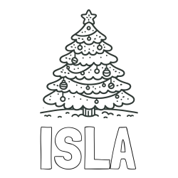 Online Created Coloring Page - ISLA Coloring Page and Coloring Page of a Simple Christmas Tree
