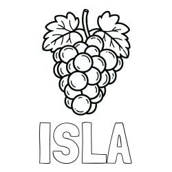 ISLA Coloring Page and Easy Grape Coloring Page
