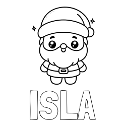 Online Created Coloring Page - ISLA Coloring Page and Simple Coloring Page of Santa Claus for Kids
