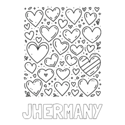 JHERMANY Coloring Page and Children's Coloring Page of Many Hearts