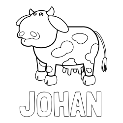 Online Created Coloring Page - JOHAN Coloring Page and Cute and Funny Cow Coloring Page