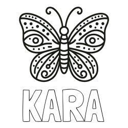 Online Created Coloring Page - KARA Coloring Page and Butterfly Coloring Page (Simple)