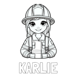 Online Created Coloring Page - KARLIE Coloring Page and Coloring page of a cute firewoman